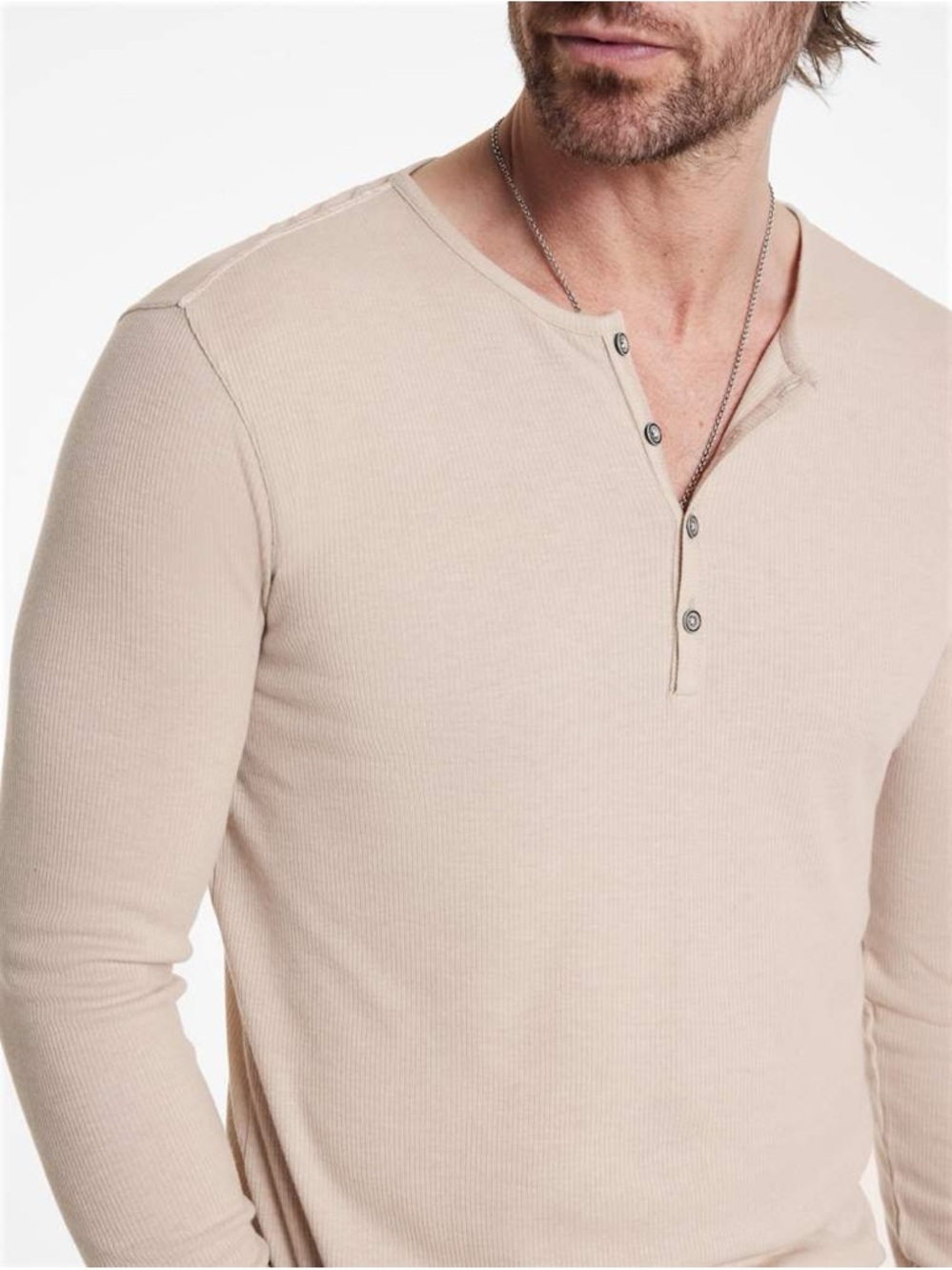 John Varvatos Men's Long Sleeve CARVER HENLEY